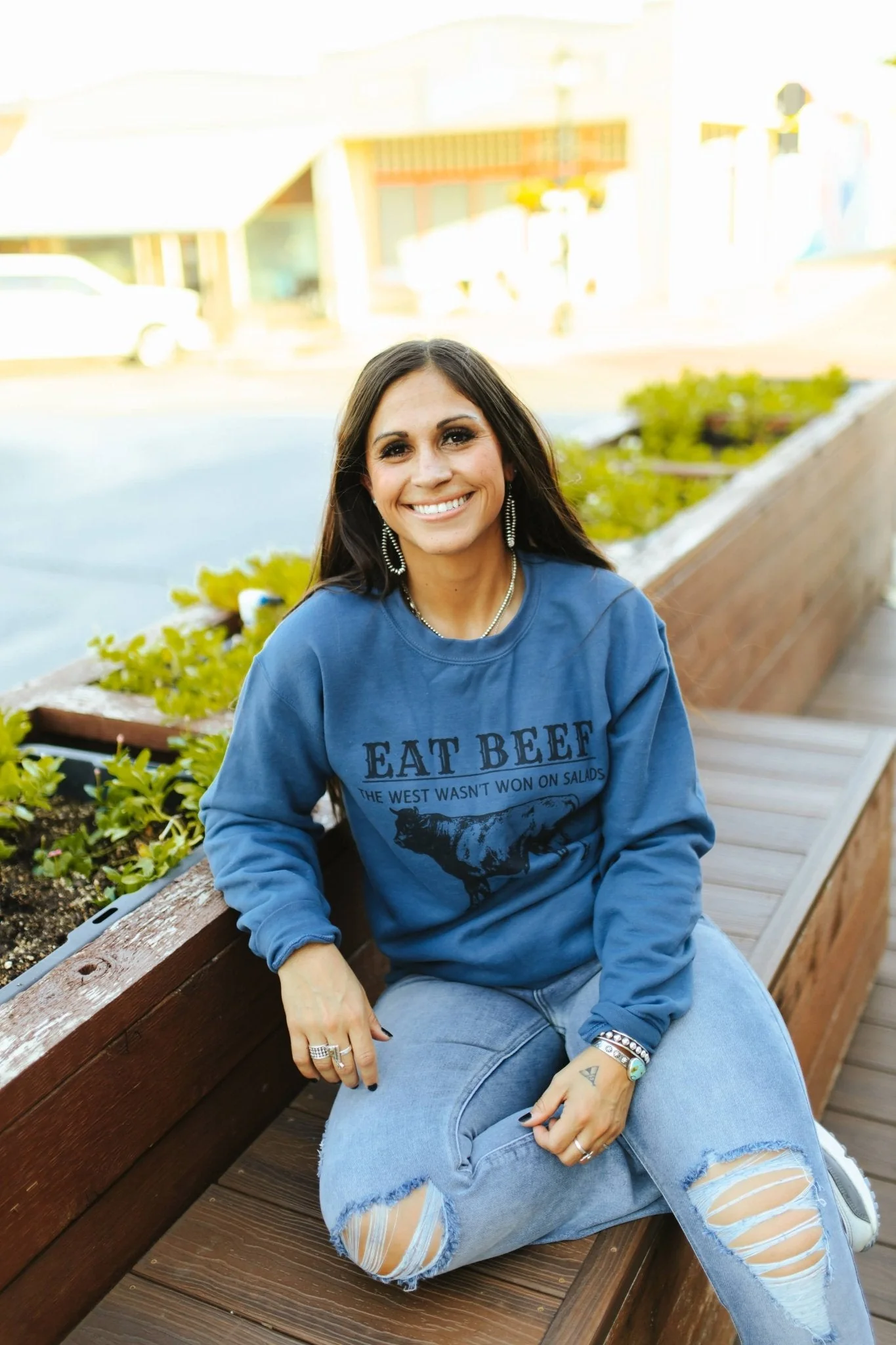 West Wasn't Won On Salad Graphic Sweatshirt - Image 3