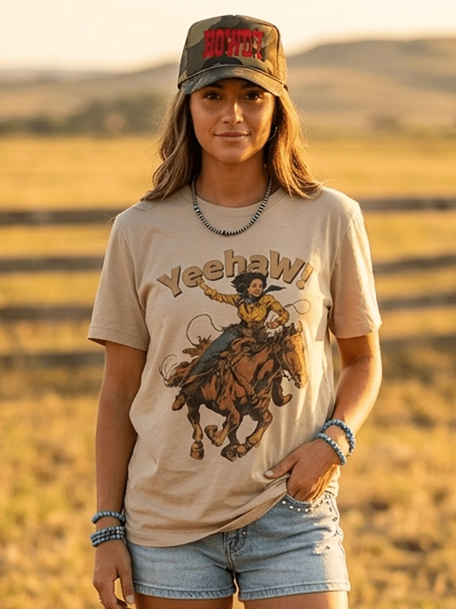 Yeehaw! Cowgirl Graphic Tee - Image 2