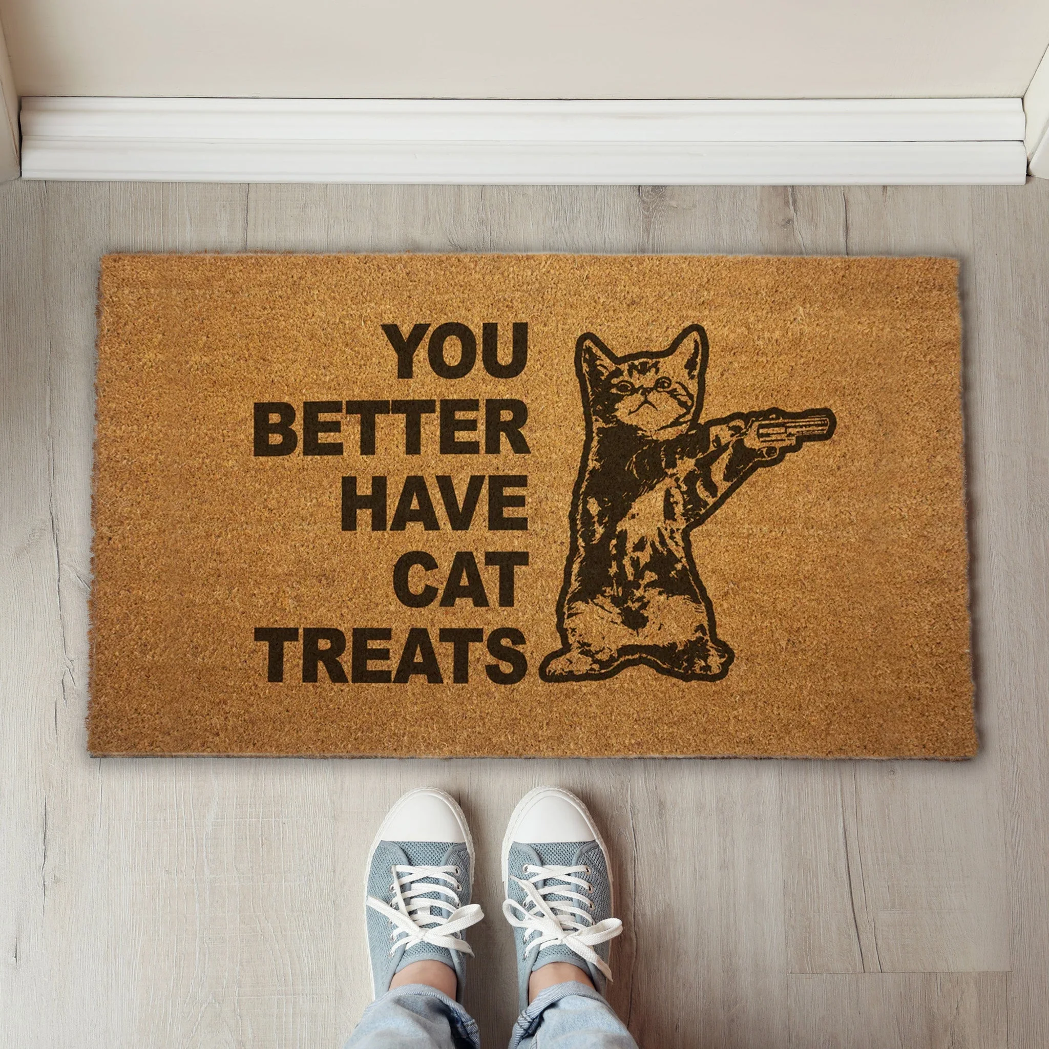 You Better Have Cat Treats Door Mat - Image 2